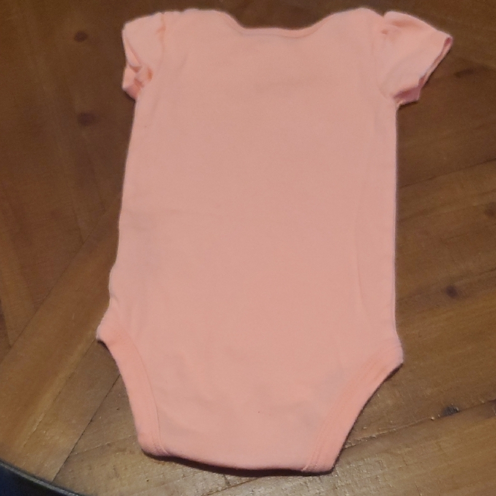 🐻 Carter's Coral Bodysuit with Bird and Happy Embroidery - Picture 3 of 4